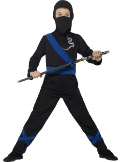 Dětský kostým - Ninja (černo-modrý)