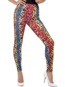 Neonové legíny - leopard