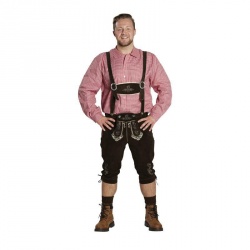 Hnědé stylové kožené kalhoty