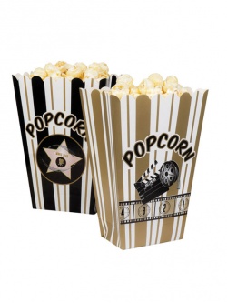 Sada retro papírových kelímků na popcorn