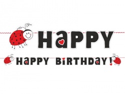 Girlanda Happy birthday s beruškami