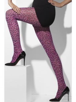 Punčocháče s leopardím vzorem růžové