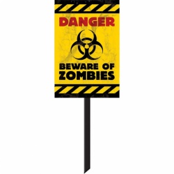 Plastová cedule Danger Beware of zombies