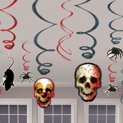Děsivé halloweenské závěsy spirály