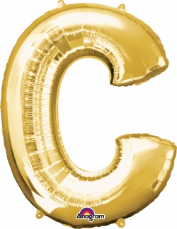 Fóliový balónek " C " - zlatý