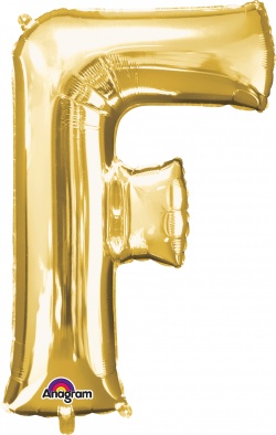 Fóliový balónek " F " - zlatý