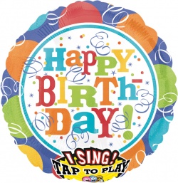 Fóliový balónek Happy Birthday se zvukem