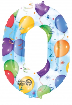 Fóliový balónek " 0 " barevný
