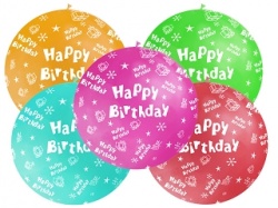 Balónek Happy Birthday - mix