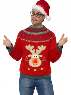 Vánoční svetr - Sob Rudolf (svíticí)